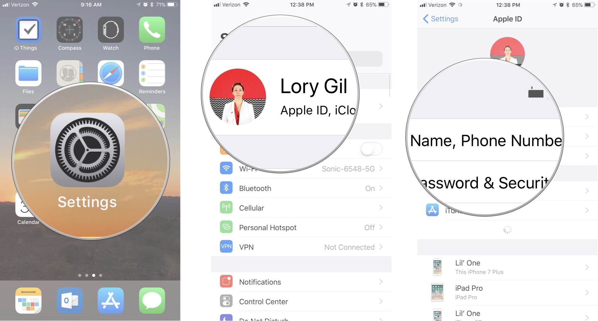 how to change name on apple id settings