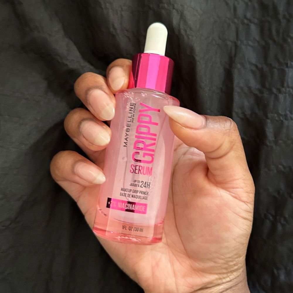 a close-up shot of Maybelline New York's the Grippy Serum Primer