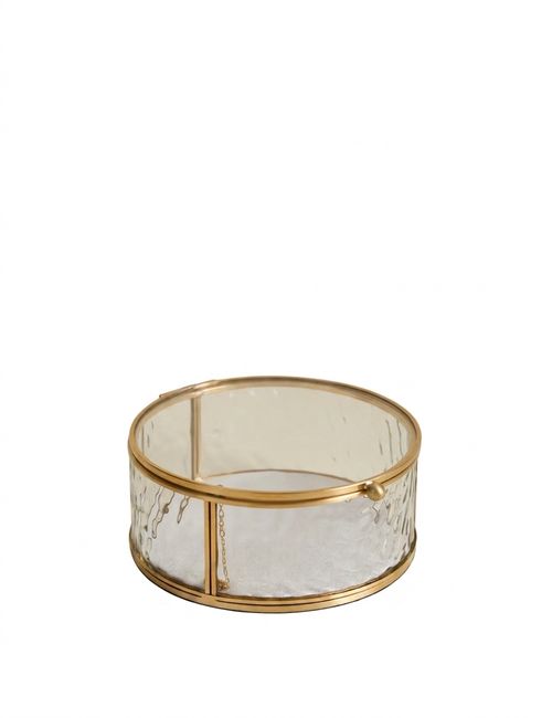 Small Round Mottled Glass Box
