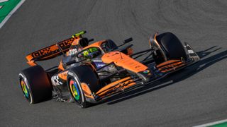 Lando Norris of Great Britain drives the (4) McLaren MCL60 Mercedes on track ahead of the Italian Grand Prix live stream 2024