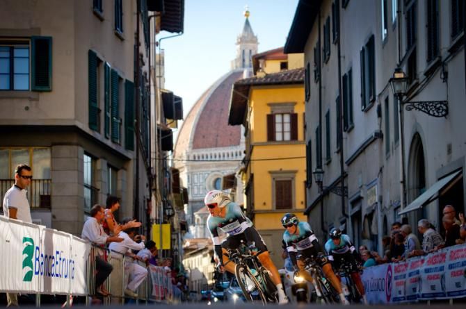 Team Omega Pharma - Quickstep in action at the team time trial of the world championships