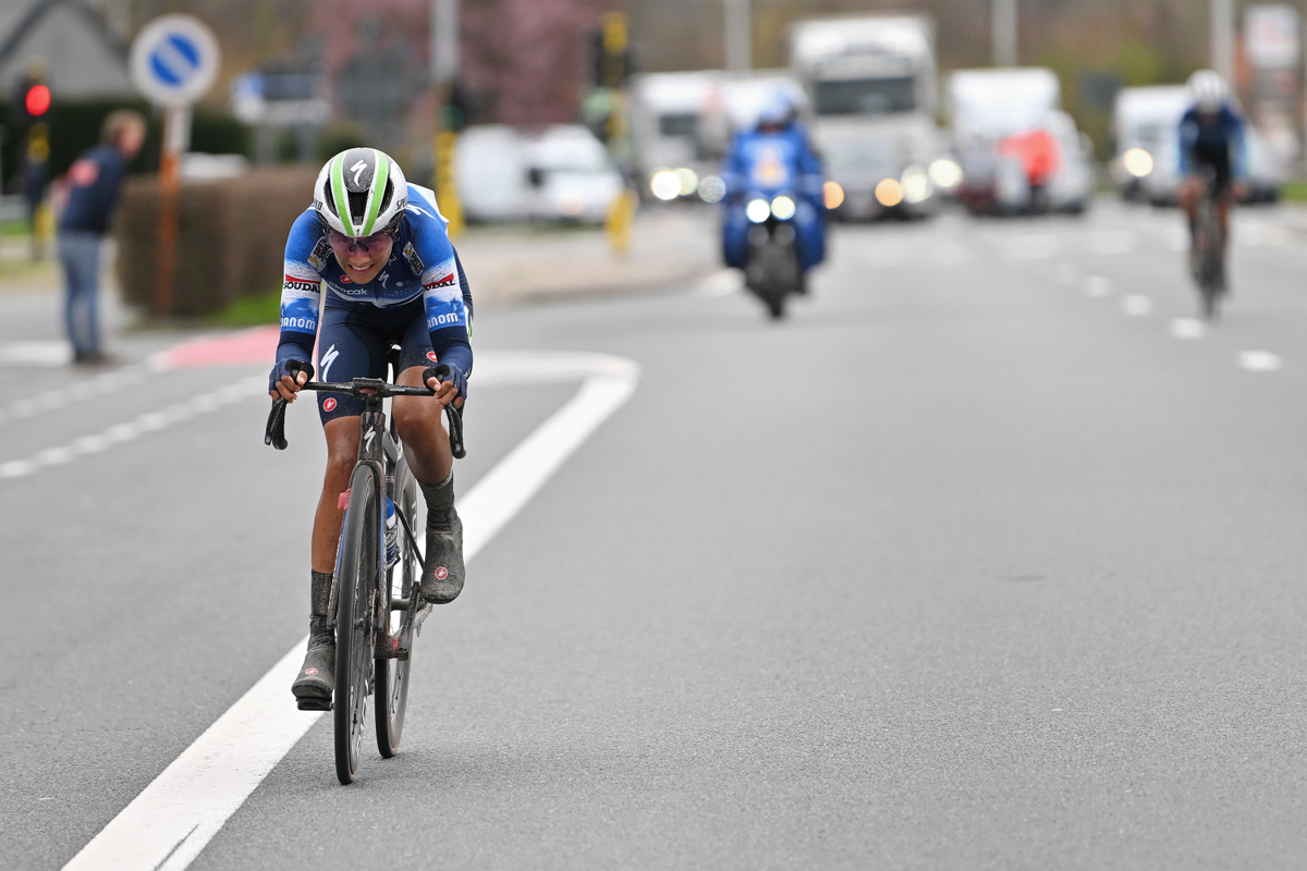 Anya Louw (Soudal-QuickStep) was out in front momentarilly
