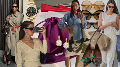 A collage featuring It items of the fall 2026 fashion season.