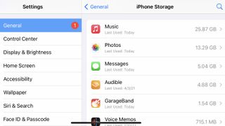 iPhone storage data