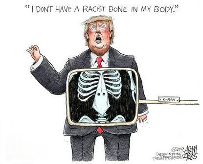 Political Cartoon U.S. Racist Bone X-Ray KKK