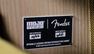 A label displaying both Mojotone and Fender's logos
