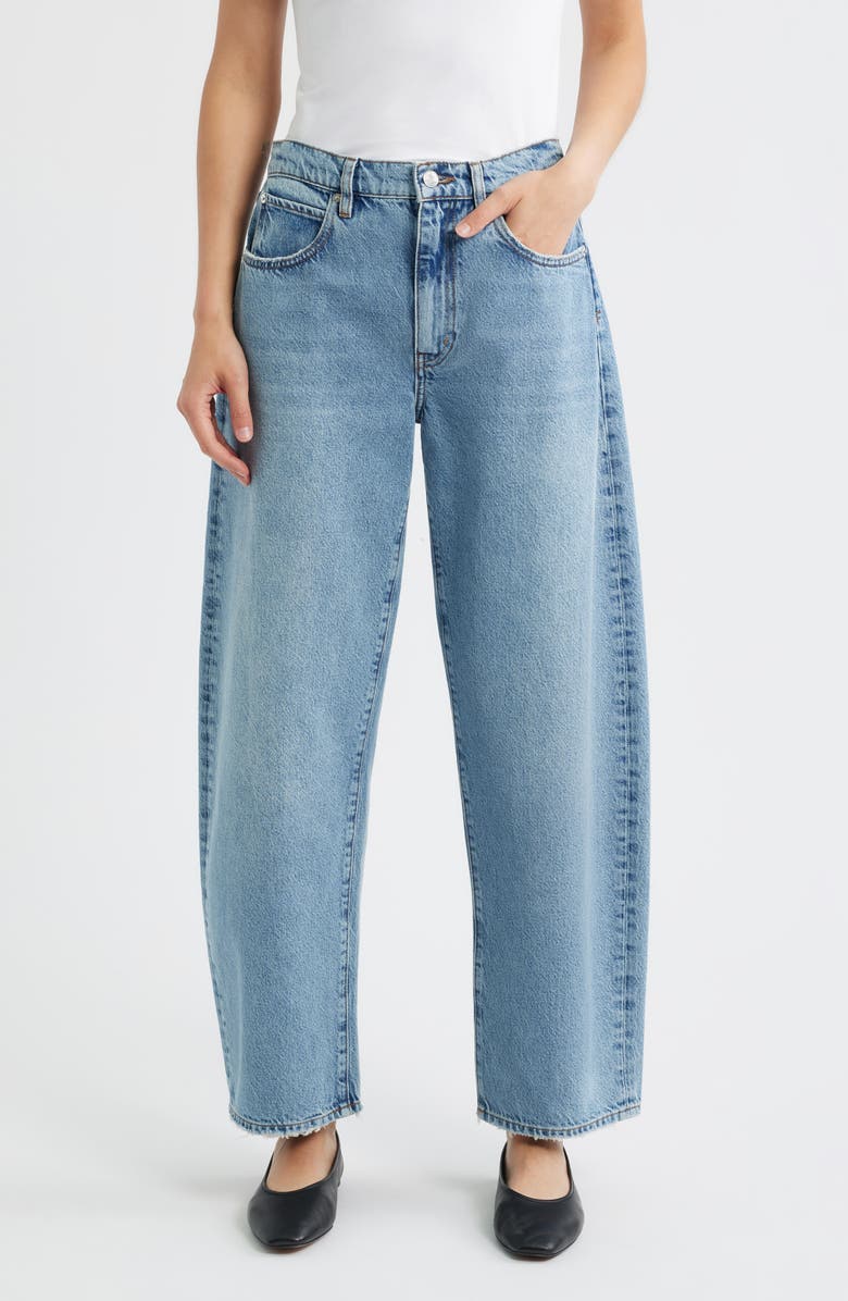 Low Slung Barrel Leg Jeans