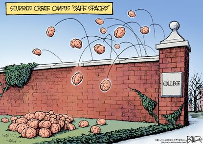 Editorial cartoon U.S. Education Safe Spaces