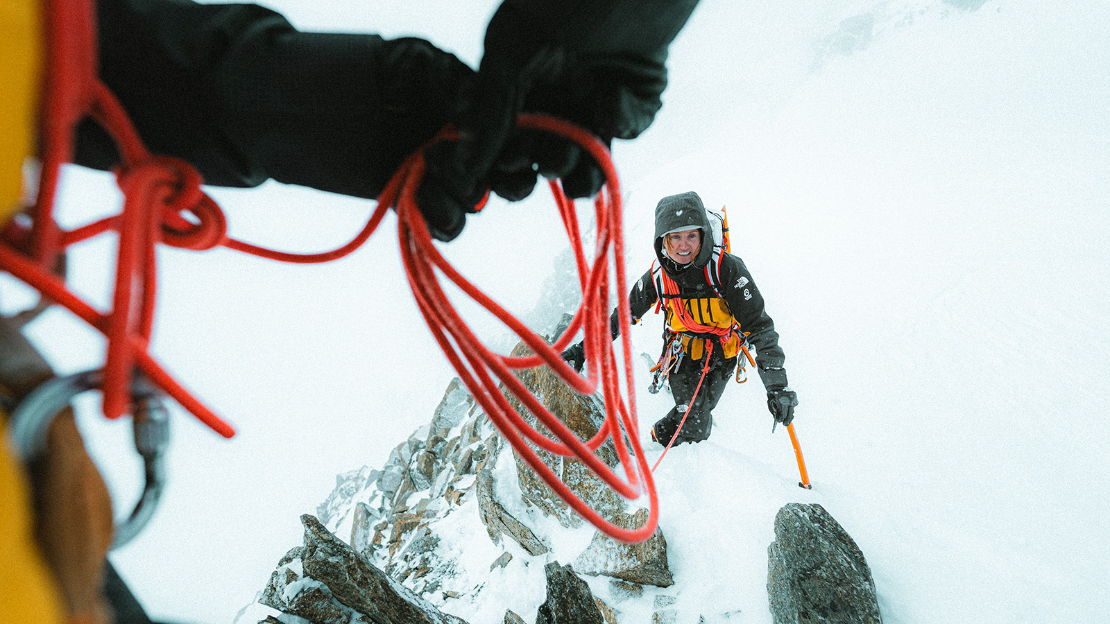 The North Face Summit Alpine gear worn by mountaineers
