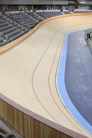 The surface of the new track in the London velodrome is complete.