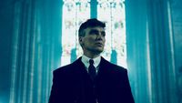 Cillian Murphy as Tommy Shelby, in a church, in a still image from Peaky Blinders season 6