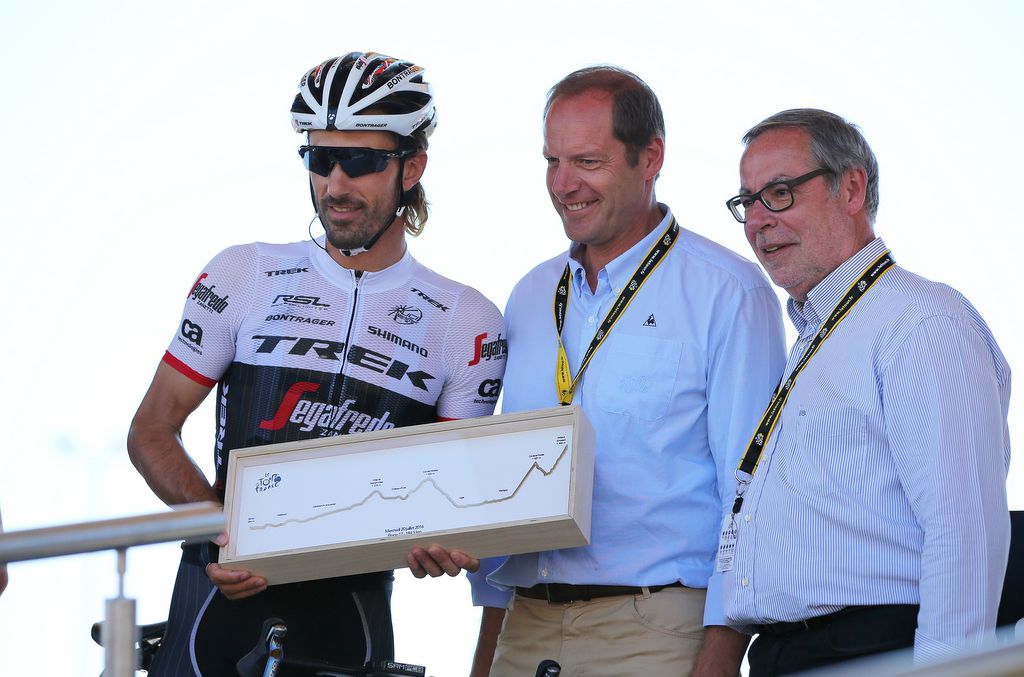 Fabian Cancellara was honoured by ASO during his last Tour de France appearance
