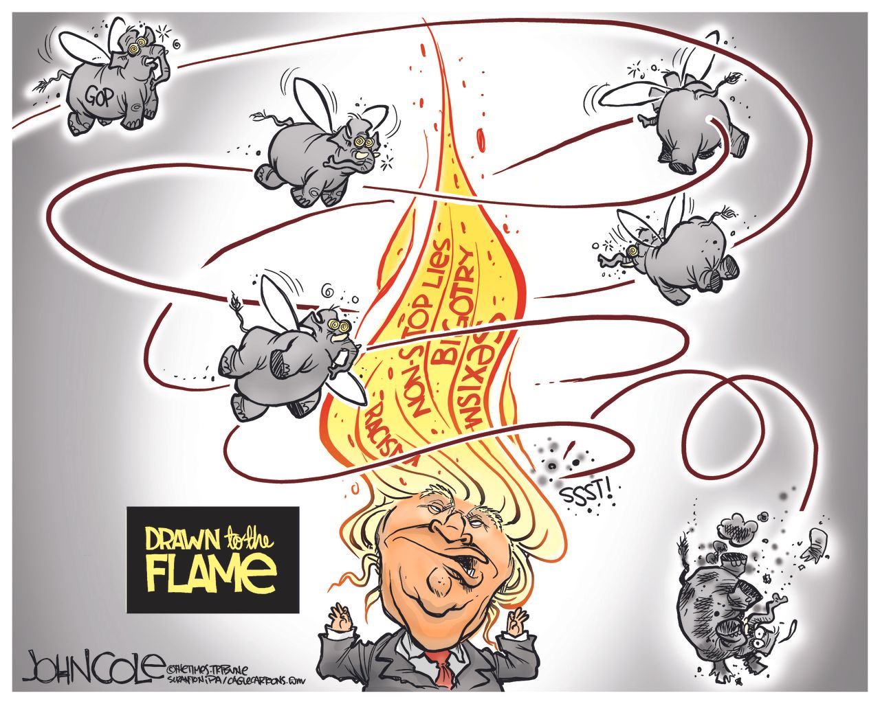 Political Cartoon U.S. trump GOP 2016