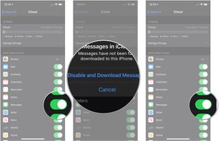 Tap switch, tap Disable and Download, Messages, tap switch