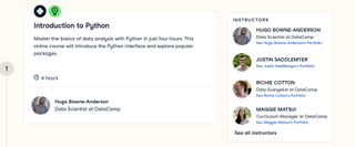 A screenshot of the Datacamp website advertising the 'Python Programmer' course