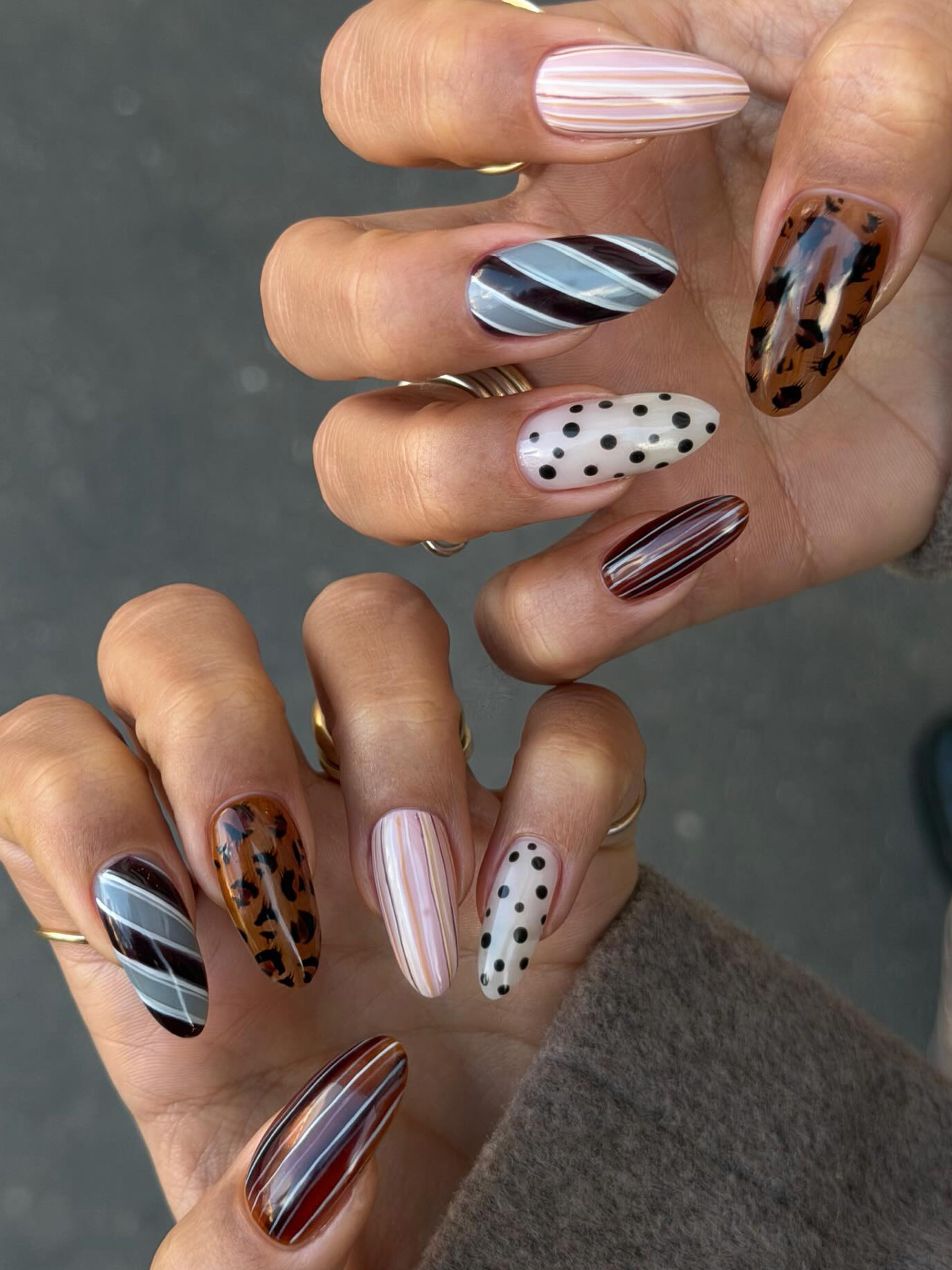 Patterned nails by Oksana Zavora