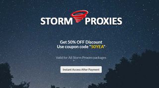 Storm Proxies homepage