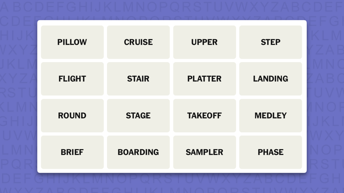 NYT Connections hints for game 1195 on a purple background