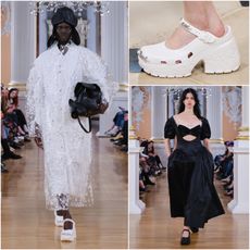 the simone rocha and crocs ballerina platform on the simone rocha spring 2026 runway at london fashion week