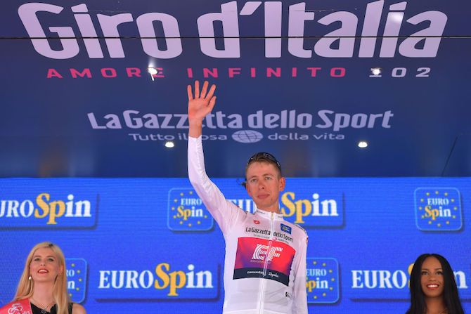 EF Education First's Hugh Carthy takes the white jersey as best young rider after stage 12 of the 2019 Giro d'Italia