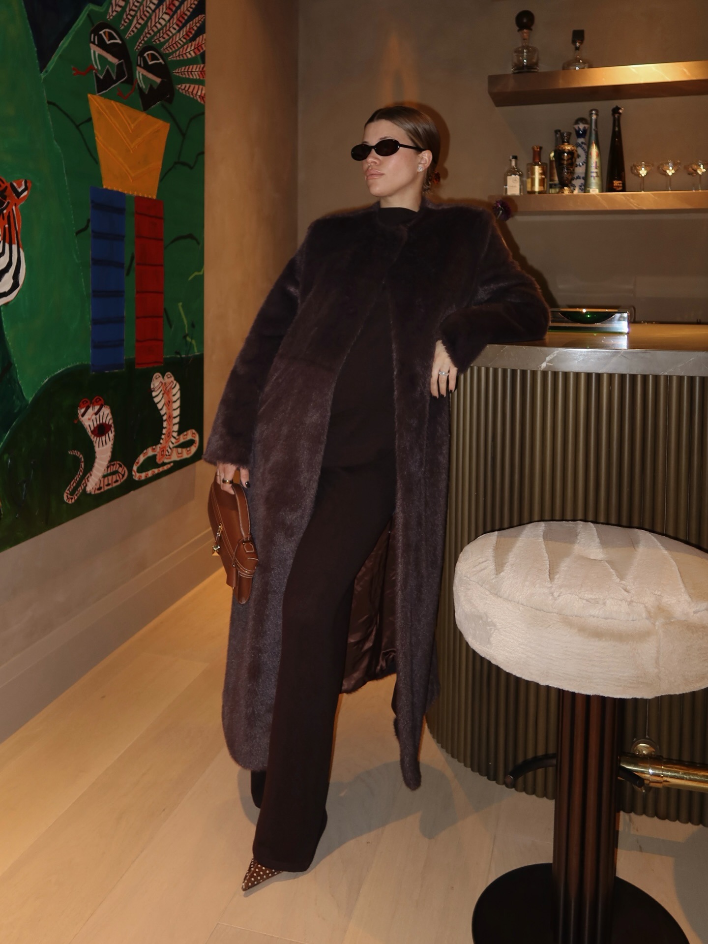 Sofia Richie Grainge wears SRG Atelier's Liv Coat and Jia Dress.