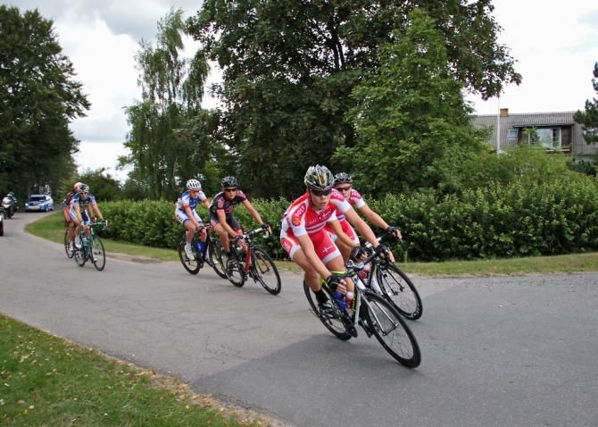 The break lead by Markus Kilsgaard and Jimmi S&oslash;rensen (Team Post Danmark)