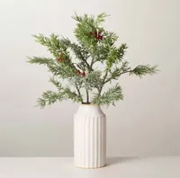 14.5" Faux Cedar &amp; Berry Stems Ceramic Arrangement - Hearth &amp; Hand™ with Magnolia for $14.99, at Target