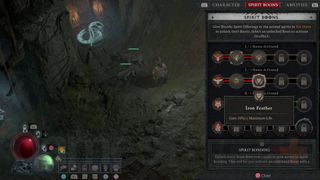Diablo 4 Druid Spirit Boons menu
