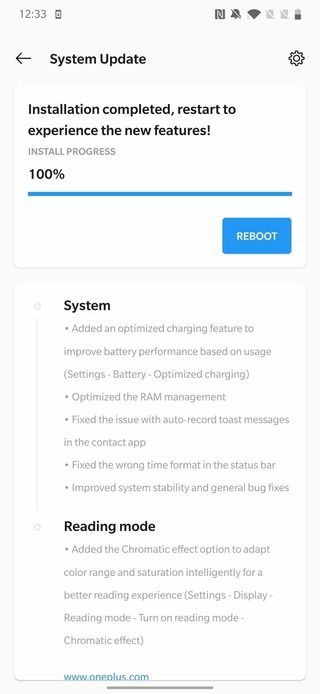 OnePlus system update