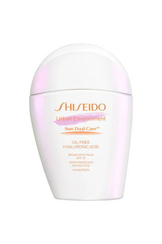 Shiseido urban environment sunscreen on a white background