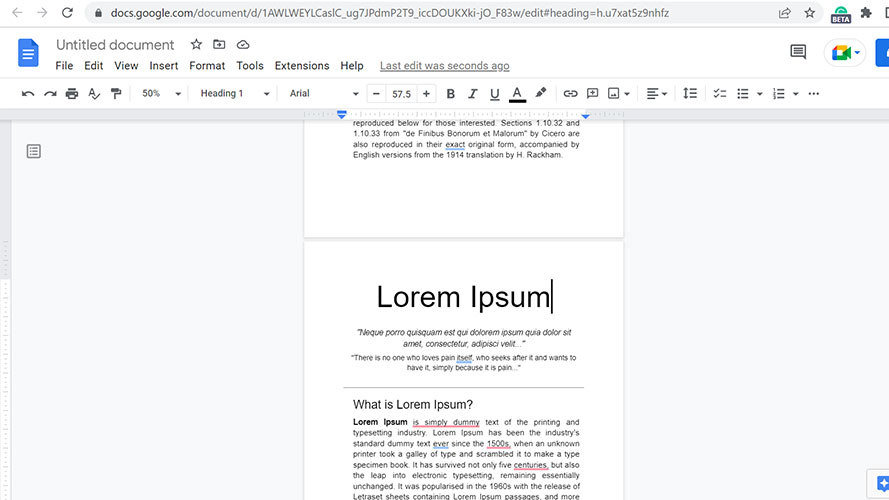 How to rearrange pages in Google Docs