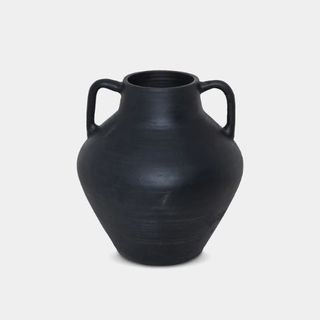 Black sculptural vase