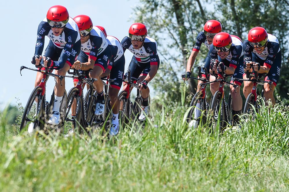 UAE Team Emirates were second in the opening team time trial at Adriatica Ionica Race