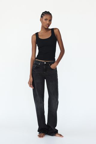 Trf Mid-Rise Wide Leg Jeans