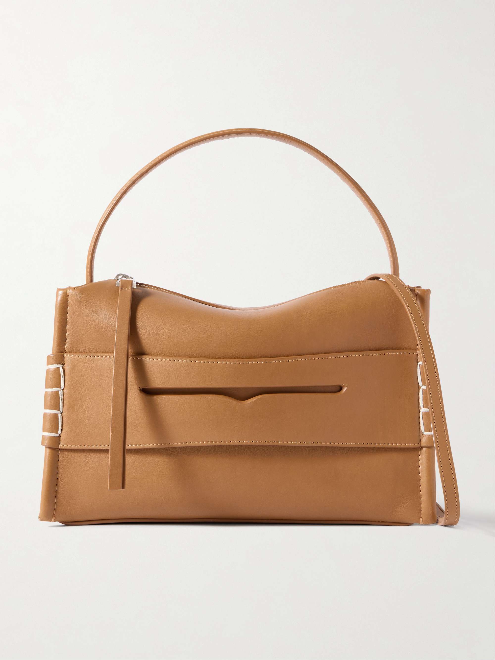 Loafer Whipstitched Leather Shoulder Bag