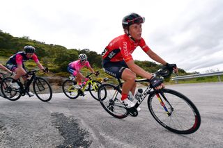VILLARCAYO SPAIN MAY 21 Tamara Dronova of Russia and Cogeas Mettler Look Pro Cycling Team during the 6th Vuelta A Burgos Feminas 2021 Stage 2 a 97km stage from Pedrosa de Valdeporres to Villarcayo VueltaBurgos BurgosFem UCIWWT on May 21 2021 in Villarcayo Spain Photo by Luc ClaessenGetty Images
