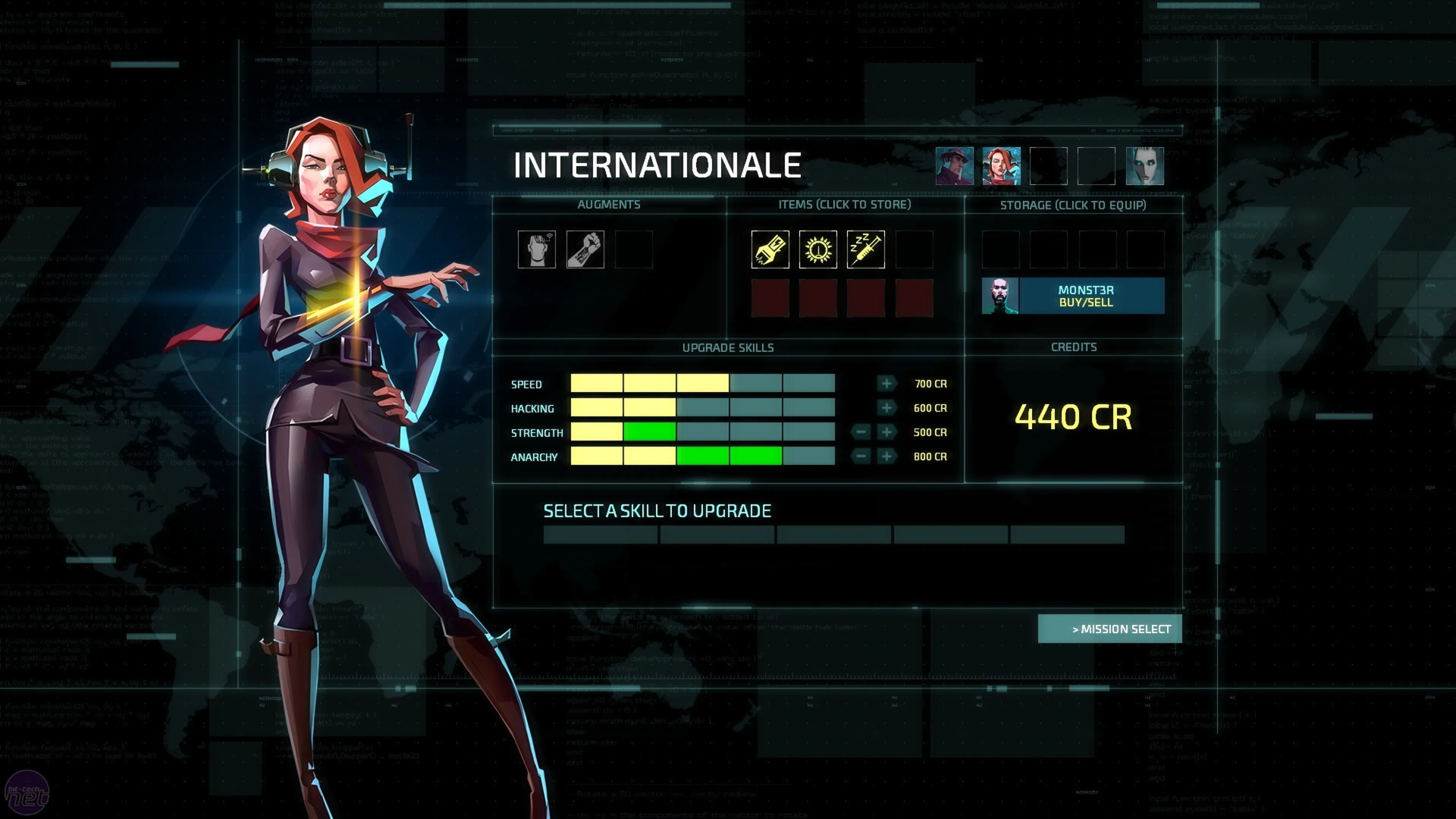 Your character in Invisible Inc