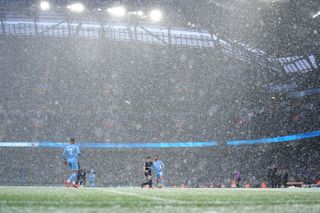 The snow comes down in Manchester