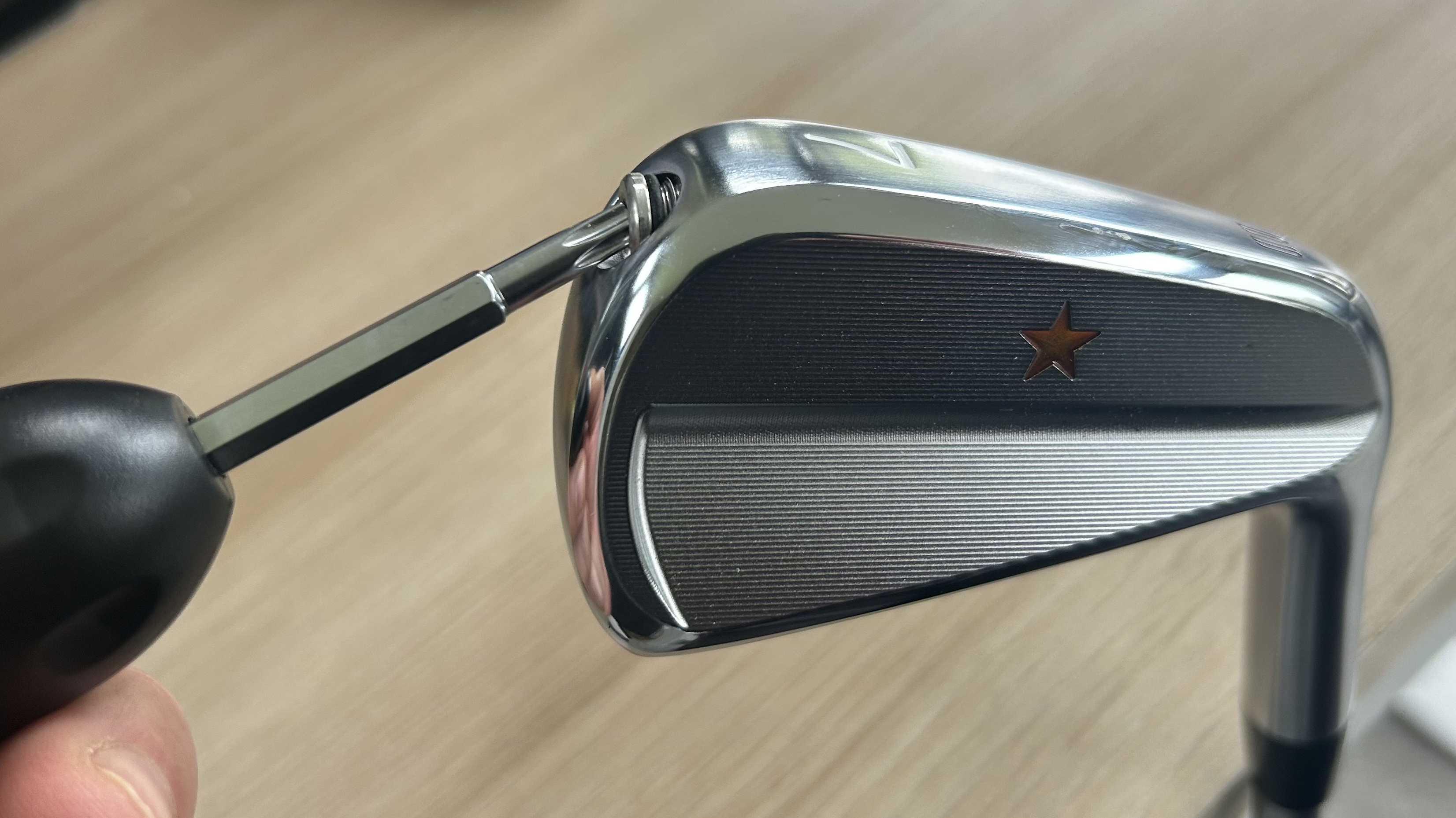 Photo of the weight port on the Vega SS Irons