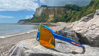 Dynafit Ultra Evo sunglasses at the beach