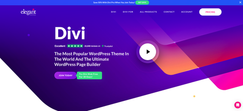 screenshot of divi ai website builder homepage 