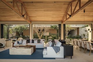 quinto sol mexican house with lots of verdant outdoor areas and timber ceilings