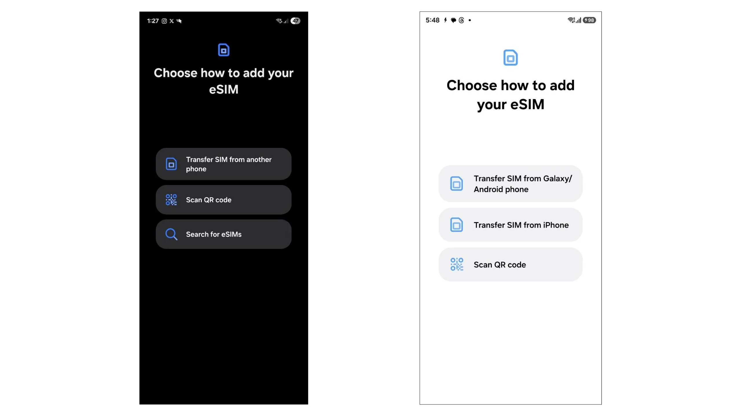 eSIM transfer tool in One UI 8.5
