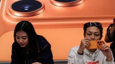 iPhone 17 Pro being tested in an Apple store in Jakarta, Indonesia