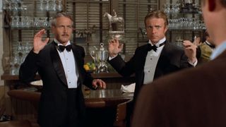 Robert Redford and Paul Newman in tuxes in The Sting