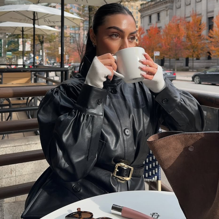 woman wearing stylish winter outfit 2025