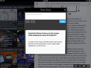 Share stories to Facebook and Twitter with Pulse for iPad