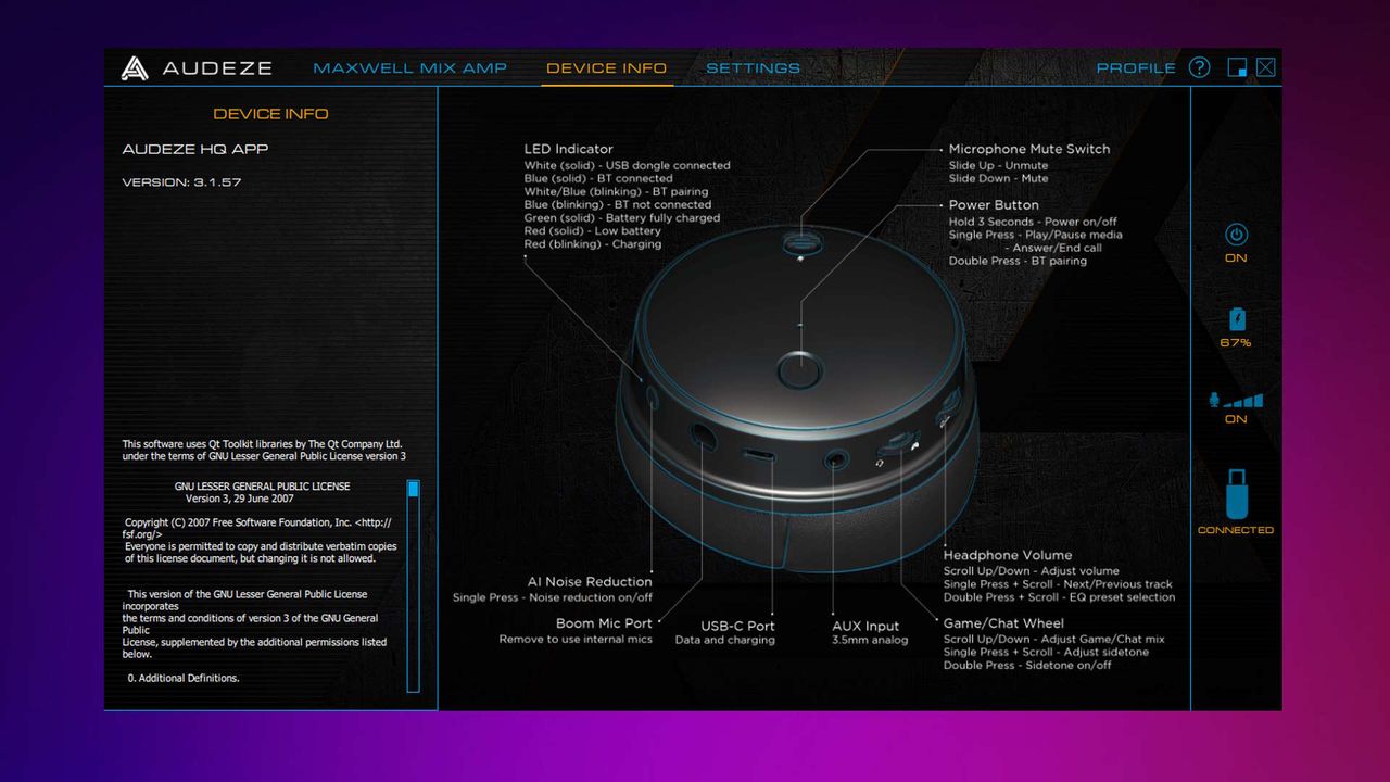 Audeze HQ software