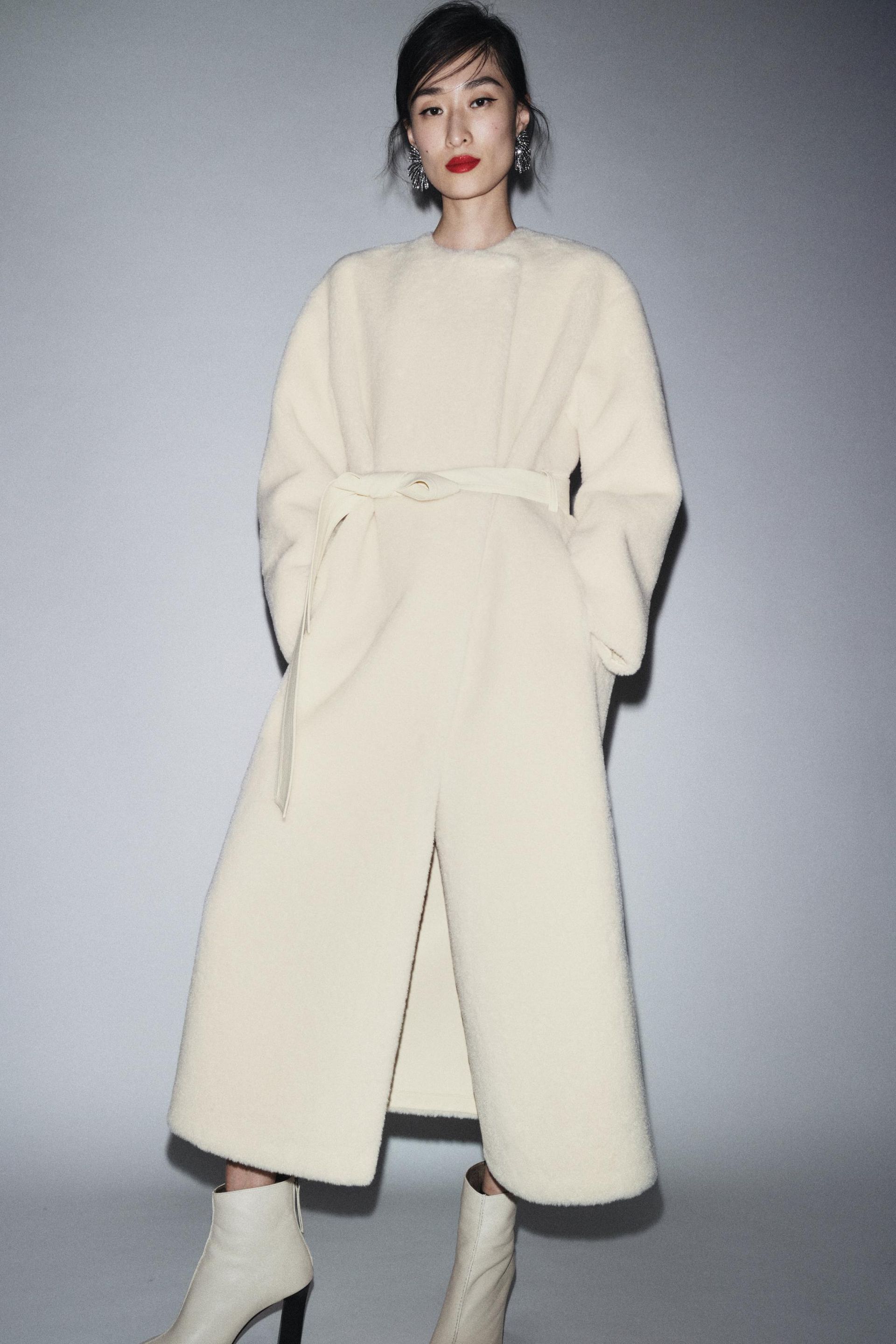 ZARA Faux Fur Coat Zw Collection Limited Edition