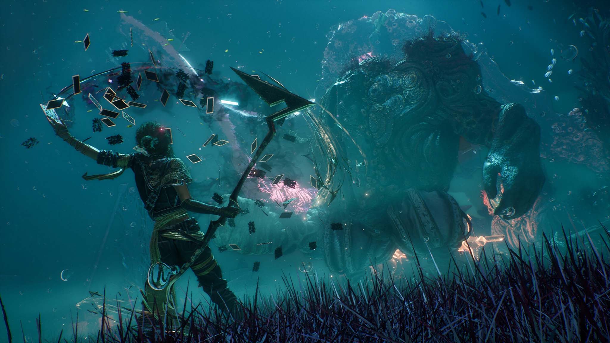 Screenshot from Clair Obscur: Expedition 33 showing Sciel fighting a Nevron enemy.